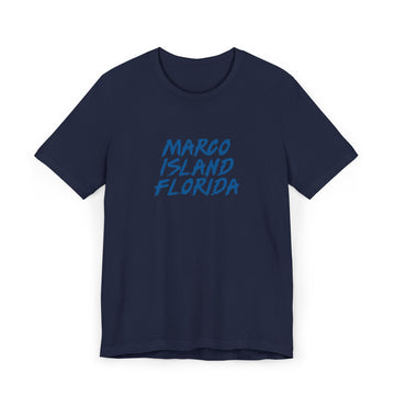 Buy navy Marco Island T-Shirt | 100% Cotton Retro Florida Tee