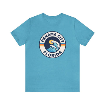 Buy heather-aqua Panama City, Florida T-Shirt - Unisex Panama City Shirt - Wave Circle