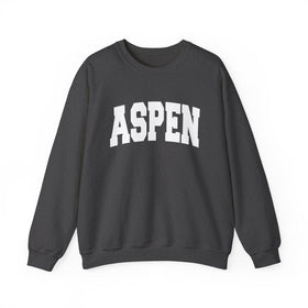 Buy dark-heather Aspen, Colorado Sweatshirt - Unisex Graphic Crewneck