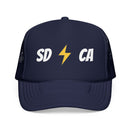 San Diego, California Retro Trucker Hat - Lightning Foam Cap-2