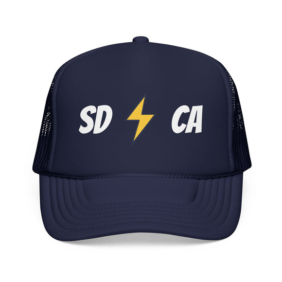 San Diego, California Retro Trucker Hat - Lightning Foam Cap