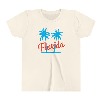 Buy natural Florida Youth Shirt - Retro Palm Tree Florida Kid's T-Shirt