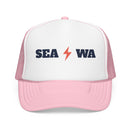 Seattle, Washington Retro Trucker Hat - Lightning Foam Cap-3