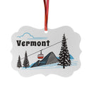 Vermont Ornament Aluminum - Vermont Mountain Gondola Christmas Ornament, Holiday Tree Decor, Xmas Gift, Hanging Decoration, Winter Ornament-1