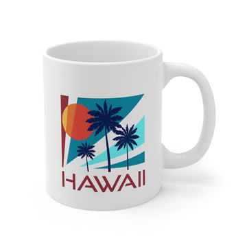 Hawaii Mug - Retro 11oz Ceramic Hawaii Mug - Palm Silhouette