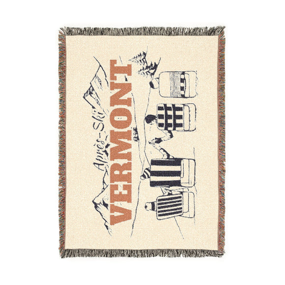 Vermont Ski Town Throw Blanket | Mountain Woven Blanket