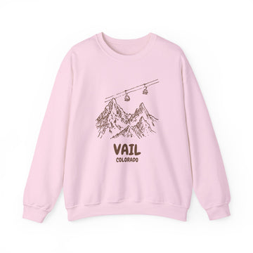 Buy light-pink Vail, Colorado Mountain Gondola Sweatshirt, Travel Graphic