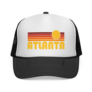 Atlanta, Georgia Retro Sun Trucker Hat - Vintage Style Atlanta Cap - 0