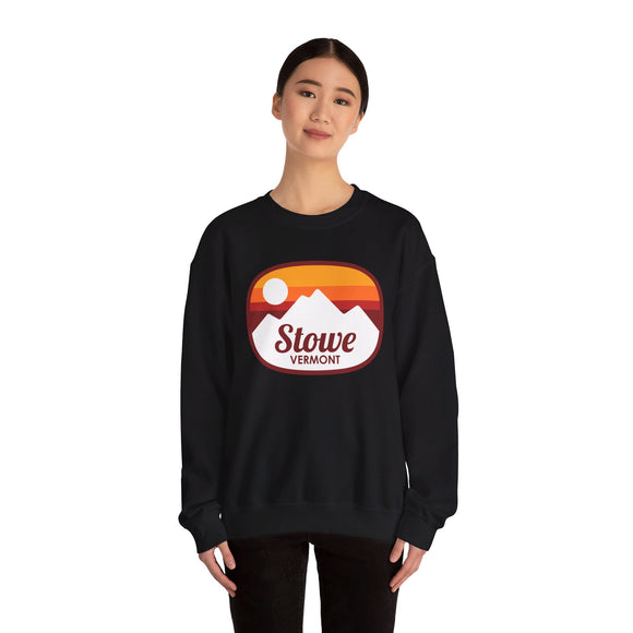 Stowe, Vermont Sweatshirt - Unisex Retro Ombre Crewneck Stowe Sweatshirt