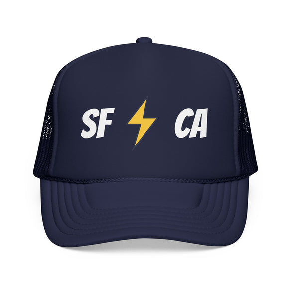 San Francisco, California Retro Trucker Hat - Lightning Foam Cap