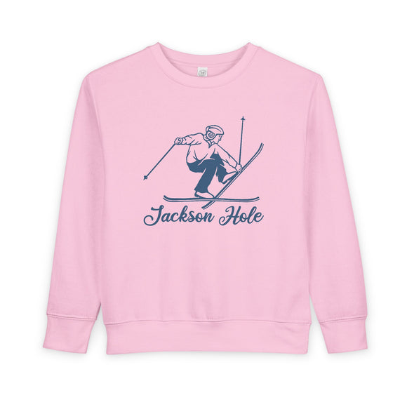 Jackson Hole, Wyoming Toddler Sweatshirt - Vintage Ski Jackson Hole Toddler Crewneck Sweatshirt