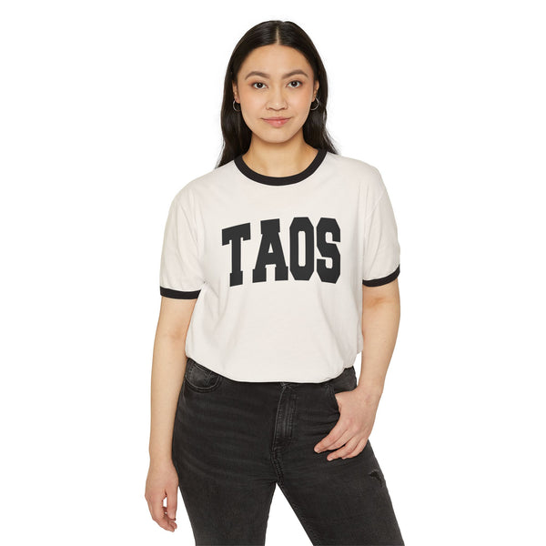 Taos, New Mexico Cotton Ringer Graphic Tee - Unisex Taos T Shirt, Vintage Style Tee, Men's/Women's Tee