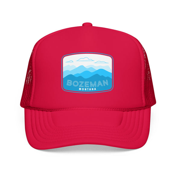 Bozeman, Montana Trucker Hat - Foam Mountain Cap