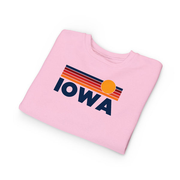 Iowa Toddler Sweatshirt - Retro Sun Iowa Toddler Crewneck Sweatshirt