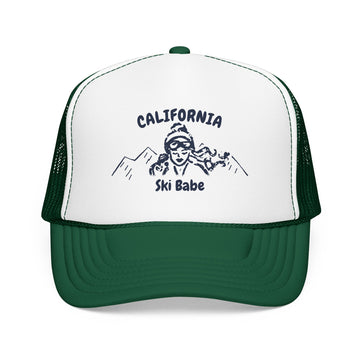 Buy kelly-white-kelly California Ski Babe Trucker Hat — Foam Mesh Cap