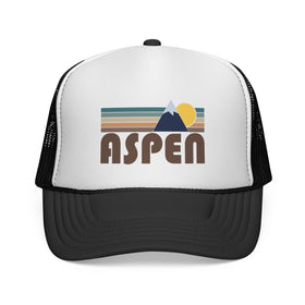 Aspen, Colorado Retro Mountains Trucker Hat - Vintage Style Aspen Cap