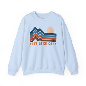 Buy light-blue Salt Lake City, Utah Sweatshirt Retro Mountains, Salt Lake City Unisex Graphic Crewneck