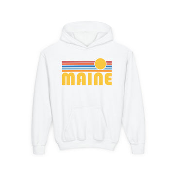 Maine Youth Hoodie - Retro Sun Maine Youth Sweatshirt