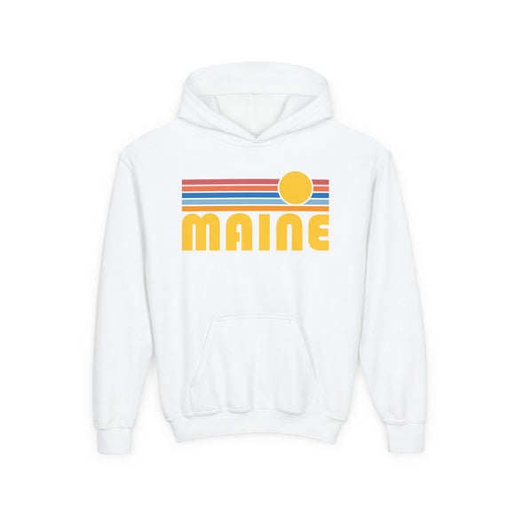 Maine Youth Hoodie - Retro Sun Maine Youth Sweatshirt