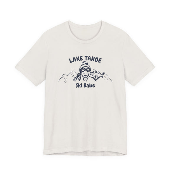 Lake Tahoe, California Ski Babe T‑Shirt - Retro Skiing Graphic Tee