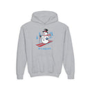 Wyoming Youth Hoodie - Skiing Snowman Kids Wyoming Hooded Sweatshirt-2