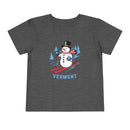 Vermont Toddler Skiing Snowman Graphic Tee - Kids Vermont Shirt-4