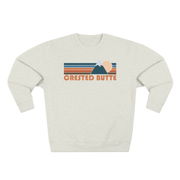 Premium Crested Butte, Colorado Retro Mountain Graphic Sweatshirt
