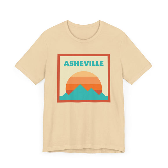 Retro Asheville, North Carolina T-Shirt, Mountain Sun Tee, Unisex Graphic Shirt, Vintage Top, Outdoor Adventure Clothing