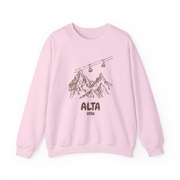 Alta, Utah Mountain Gondola Sweatshirt, Travel Graphic