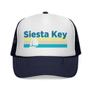 Siesta Key, Florida Retro Sailboat Trucker Hat-2