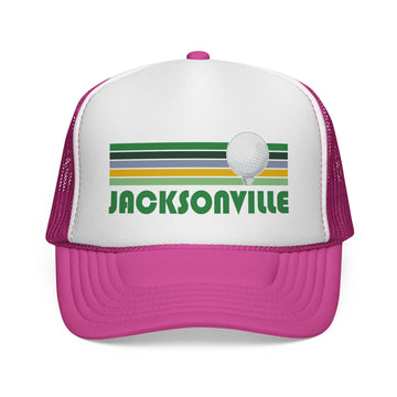Buy pink Jacksonville, Florida Retro Golf Trucker Hat