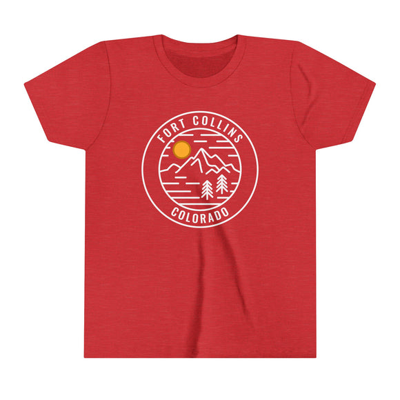 Fort Collins, Colorado Youth Shirt - Retro Mountain Fort Collins Kid's T-Shirt