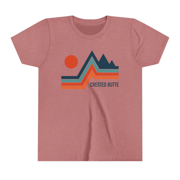 Crested Butte, Colorado Youth Shirt - Retro Mountain Crested Butte Kid's T-Shirt