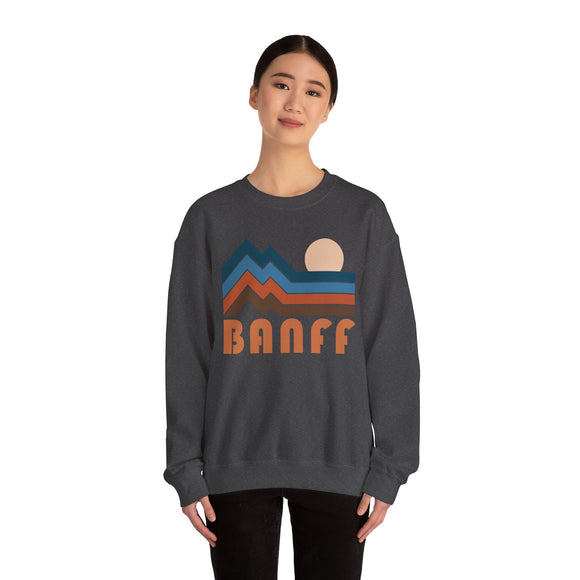 Banff, Canada Sweatshirt Retro Mountains, Banff Unisex Graphic Crewneck