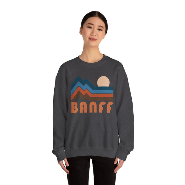 Banff, Canada Sweatshirt Retro Mountains, Banff Unisex Graphic Crewneck