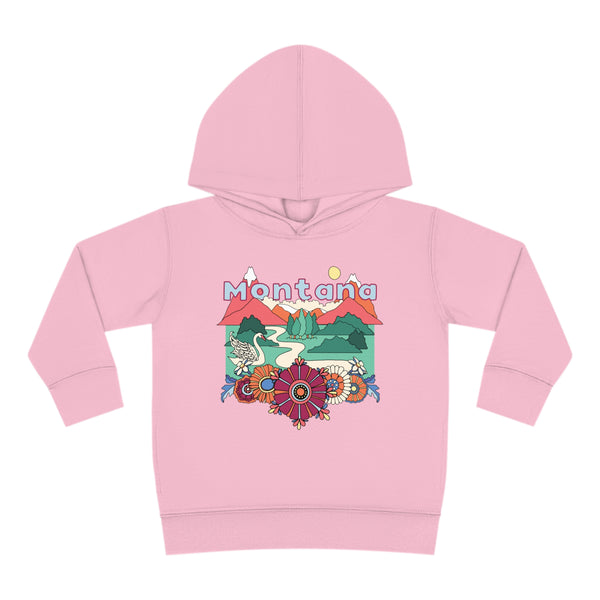 Montana Toddler Hoodie - Boho Mountain Unisex Montana Toddler Sweatshirt