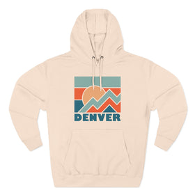 Buy pale-pink Denver, Colorado Hoodie - Retro Mountain Unisex Sweatshirt