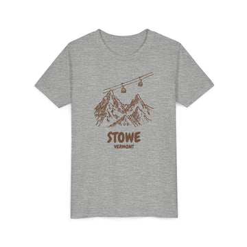Buy athletic-heather Stowe, Vermont Youth T-Shirt — Vintage Gondola Ski Mountain Tee
