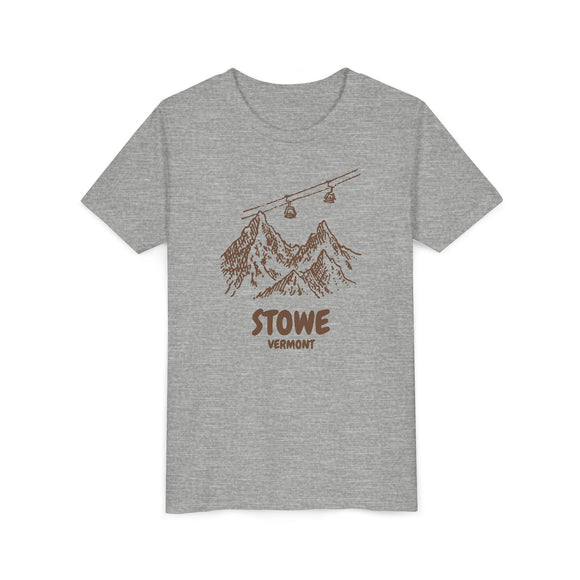 Stowe, Vermont Youth T-Shirt — Vintage Gondola Ski Mountain Tee
