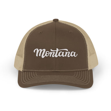 Buy brown-khaki Montana Snapback Trucker Cap - Embroidered Montana Hat