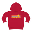 Massachusetts Toddler Hoodie - Retro Sunrise Unisex Massachusetts Toddler Sweatshirt-4