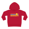 Massachusetts Toddler Hoodie - Retro Sunrise Unisex Massachusetts Toddler Sweatshirt