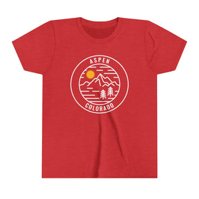 Aspen, Colorado Youth Shirt - Retro Mountain Aspen Kid's T-Shirt