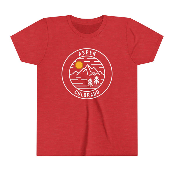 Aspen, Colorado Youth Shirt - Retro Mountain Aspen Kid's T-Shirt