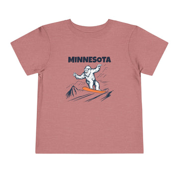 Buy heather-mauve Minnesota Yeti Snowboard Toddler Tee