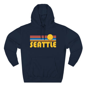 Premium Seattle, Washington Hoodie - Retro Sun Unisex Sweatshirt