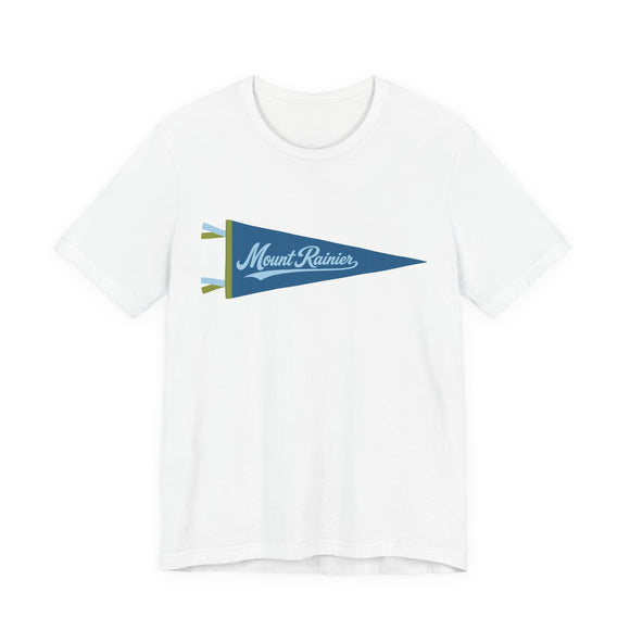 Mount Rainier National Park Pennant T-Shirt — Vintage Camp Flag Tee
