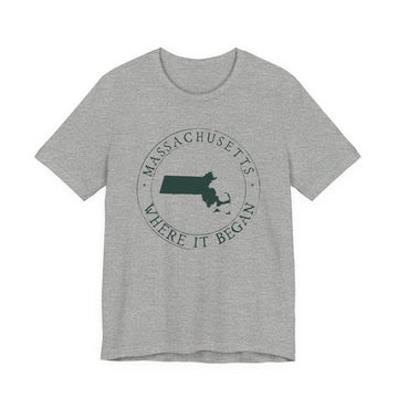 Buy athletic-heather Massachusetts T-Shirt — State Graphic Tee