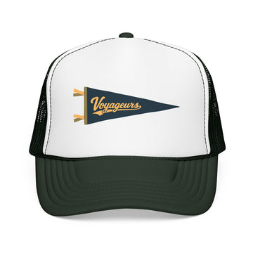 Buy dark-green-white-dark-green Voyageurs National Park Pennant Trucker Hat — Vintage Foam Mesh Cap