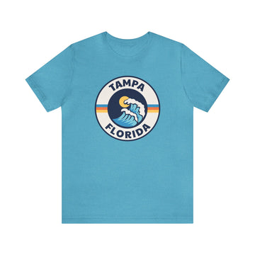 Buy heather-aqua Tampa, Florida T-Shirt - Unisex Tampa Shirt - Wave Circle